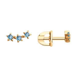 Cercei Pusete din aur roșu cu pietre Topaz Swiss