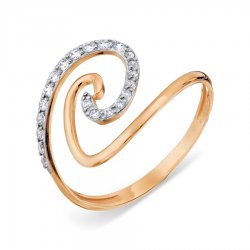 Inel din aur roșu cu pietre Cubic Zirconia Incolor