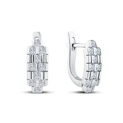 Cercei din argint cu Cubic Zirconia Incolor