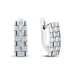 Cercei din argint cu Cubic Zirconia Incolor