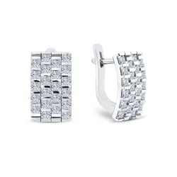 Серьги из серебра с камнями Фианит