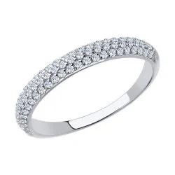 Inel din aur alb cu Cubic Zirconia Incolor