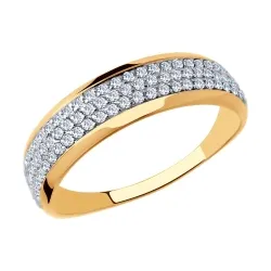 Inel din aur roșu cu Cubic Zirconia Incolor