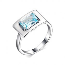 Inel din argint  cu pietre Topaz albastru
