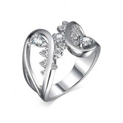 Inel din argint  cu pietre Cubic Zirconia Incolor