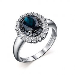 Inel din argint  cu pietre Cubic Zirconia Incolor, Cubic Zirconia Negru și Nanosital London