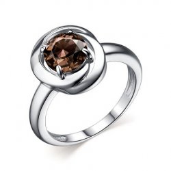 Inel din argint  cu pietre Cubic Zirconia Incolor, Cuarț fumuriu