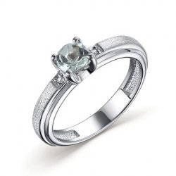 Inel din argint  cu pietre Diamant, Prasiolit