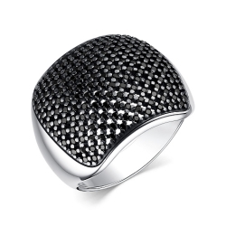 Inel din argint  cu pietre Cubic Zirconia Negru