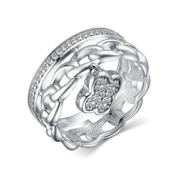 Inel din argint  cu pietre Cubic Zirconia Incolor, Cubic Zirconia Negru