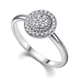 Inel din argint  cu pietre Cubic Zirconia Incolor