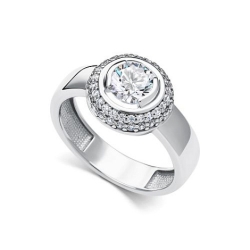 Inel din argint  cu pietre Cubic Zirconia Incolor, Cristal de munte