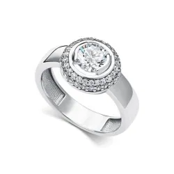 Inel din argint cu Cubic Zirconia Incolor, Cristal de munte