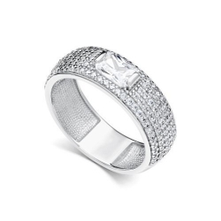 Inel din argint  cu pietre Cubic Zirconia Incolor
