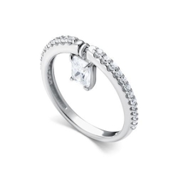 Inel din argint  cu pietre Cubic Zirconia Incolor