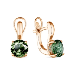 Cercei din argint  cu pietre Cubic Zirconia Incolor, Prasiolit