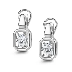 Серьги из серебра с камнями Горный хрусталь