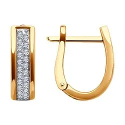 Cercei din aur roșu cu Cubic Zirconia Incolor