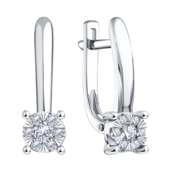 Cercei din aur alb cu Diamant