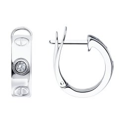 Cercei din argint  cu pietre Cubic Zirconia Incolor