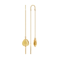 Серьги Продёвки из красного золота с камнями Цитрин