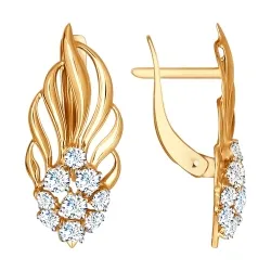Cercei din aur roșu cu Cubic Zirconia Incolor