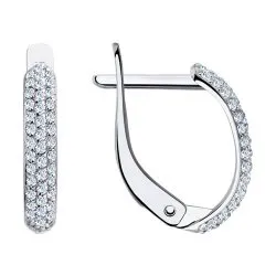Cercei din aur alb cu Cubic Zirconia Incolor