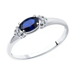 Inel din argint cu Cubic Zirconia Incolor, Corindon
