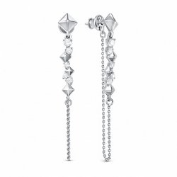 Cercei Pusete din argint  cu pietre Cubic Zirconia Incolor
