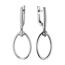 Cercei Suspendați din argint  cu pietre Cubic Zirconia Incolor