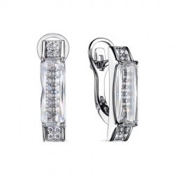 Cercei din argint  cu pietre Cubic Zirconia Incolor