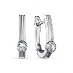 Cercei din argint  cu pietre Cubic Zirconia Incolor