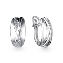 Cercei din argint  cu pietre Cubic Zirconia Incolor