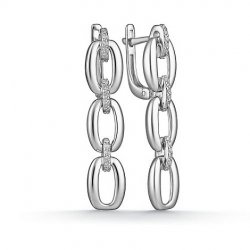 Cercei Suspendați din argint  cu pietre Cubic Zirconia Incolor