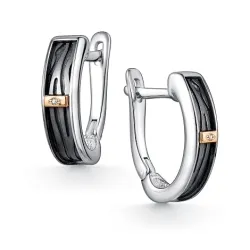 Серьги из серебра с камнями Бриллиант