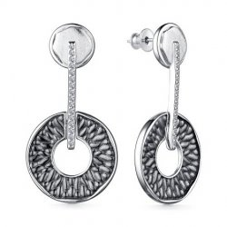Cercei Pusete din argint  cu pietre Cubic Zirconia Incolor