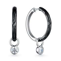 Cercei Creole din argint  cu pietre Cubic Zirconia Incolor