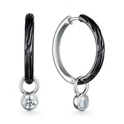 Серьги Конго из серебра с камнями Фианит
