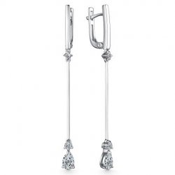 Cercei Suspendați din argint  cu pietre Cubic Zirconia Incolor