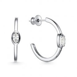 Cercei Pusete din argint  cu pietre Cubic Zirconia Incolor