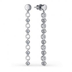 Cercei Pusete din argint  cu pietre Cubic Zirconia Incolor