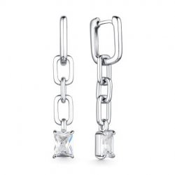 Cercei Suspendați din argint  cu pietre Cubic Zirconia Incolor