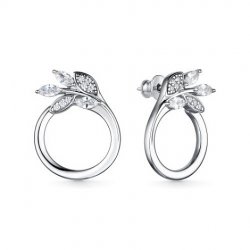 Cercei Pusete din argint  cu pietre Cubic Zirconia Incolor