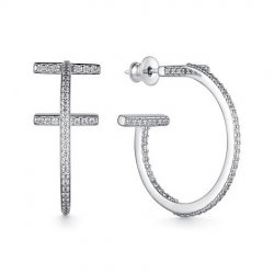 Cercei Pusete din argint  cu pietre Cubic Zirconia Incolor