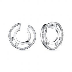 Cercei Pusete din argint  cu pietre Cubic Zirconia Incolor