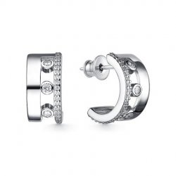 Cercei Pusete din argint  cu pietre Cubic Zirconia Incolor