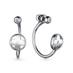 Cercei Pusete din argint  cu pietre Cubic Zirconia Incolor