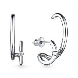 Cercei Pusete din argint  cu pietre Cubic Zirconia Incolor