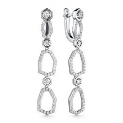 Cercei Suspendați din argint  cu pietre Cubic Zirconia Incolor