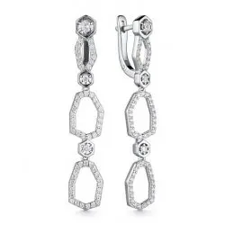 Cercei Suspendați din argint cu Cubic Zirconia Incolor